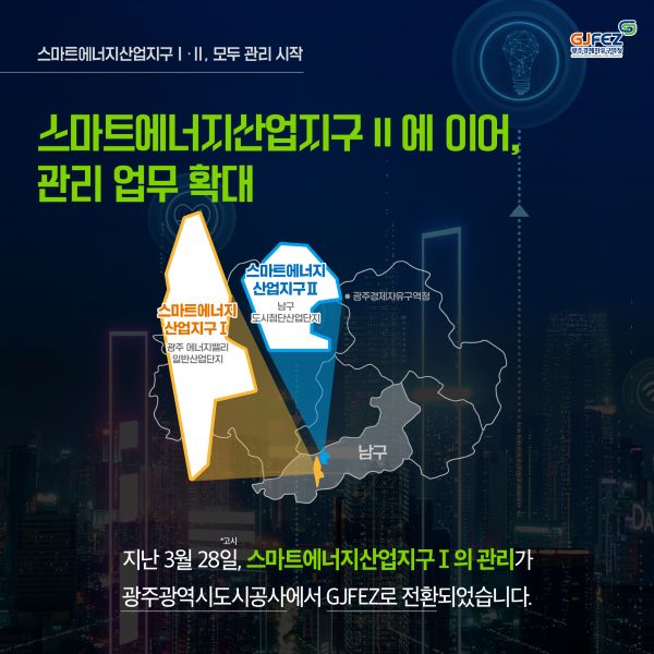 스마트에너지산업지구 I·II 모두 GJFEZ가 관리 시작!2