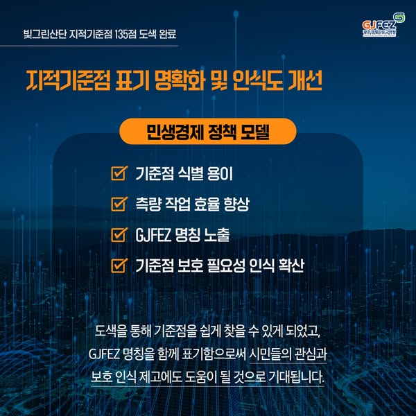 광주경자청, 지적기준점 눈에 잘 띄게 도색 !4